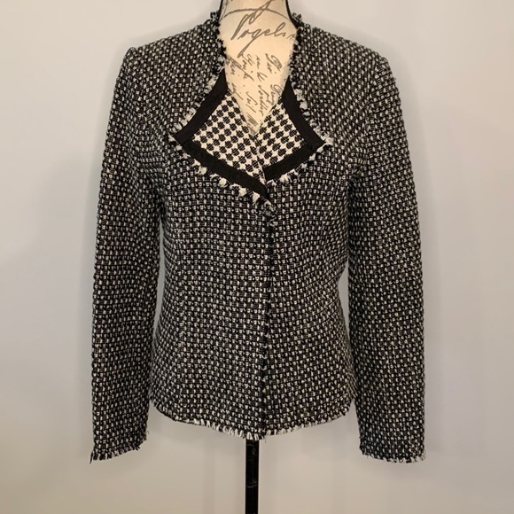 Eddie Bauer wool blend boucle tweed open jacket blazer 8 - Picture 1 of 8